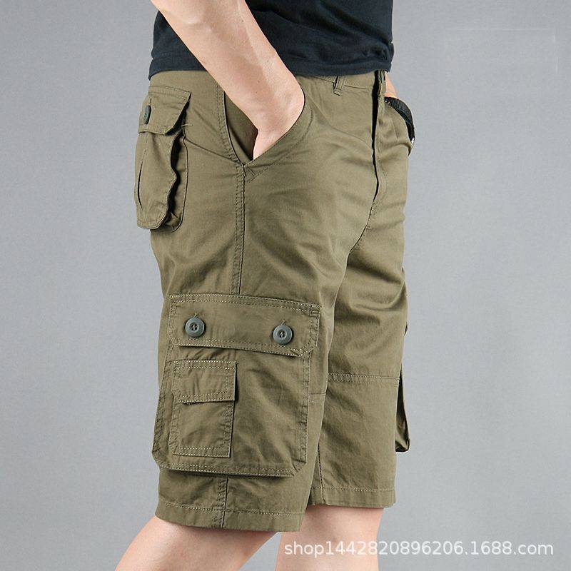 Summer men's thin workmanship casual penta pants pocket pocket loose casual shorts sports pants and pants during sports