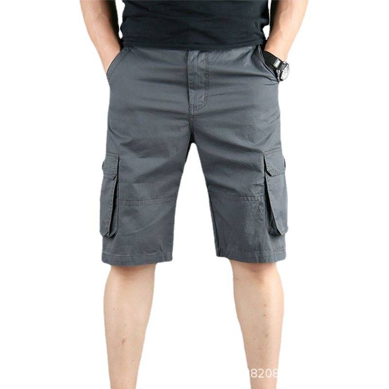 Summer men's thin workmanship casual penta pants pocket pocket loose casual shorts sports pants and pants during sports