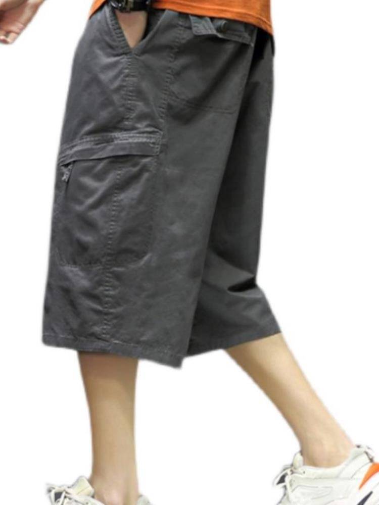 Li Ningshi with fat man fat guy summer seven -eight -eight -eight -eight -eight -e -pants super large port wind straight -legged horse pants plus fat plus