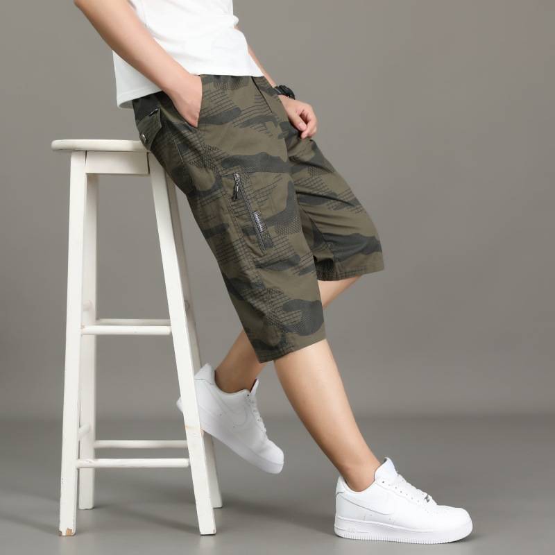 Cotton cotton camouflage shorts, 7 points thin pants 6 men's horses pants 5 pants leisure summer wearing short work pants ~