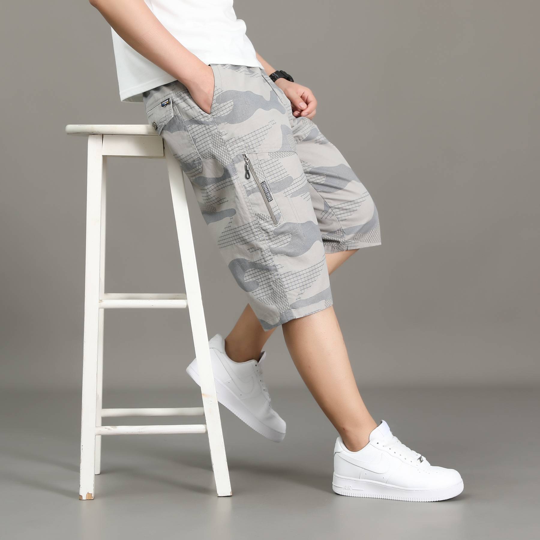 Cotton cotton camouflage shorts, 7 points thin pants 6 men's horses pants 5 pants leisure summer wearing short work pants ~