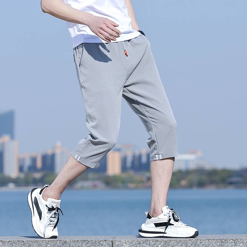 Men's shorts in summer, thin cropped cropped pants loose straight sporty sporty trend, pants casual wild tide brand handsome horse pants