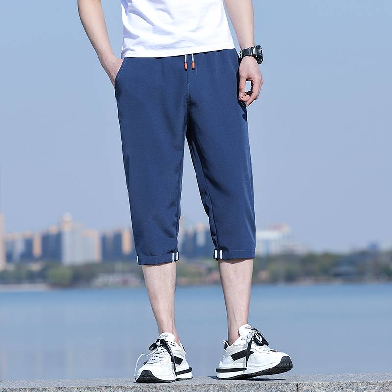 Men's shorts in summer, thin cropped cropped pants loose straight sporty sporty trend, pants casual wild tide brand handsome horse pants