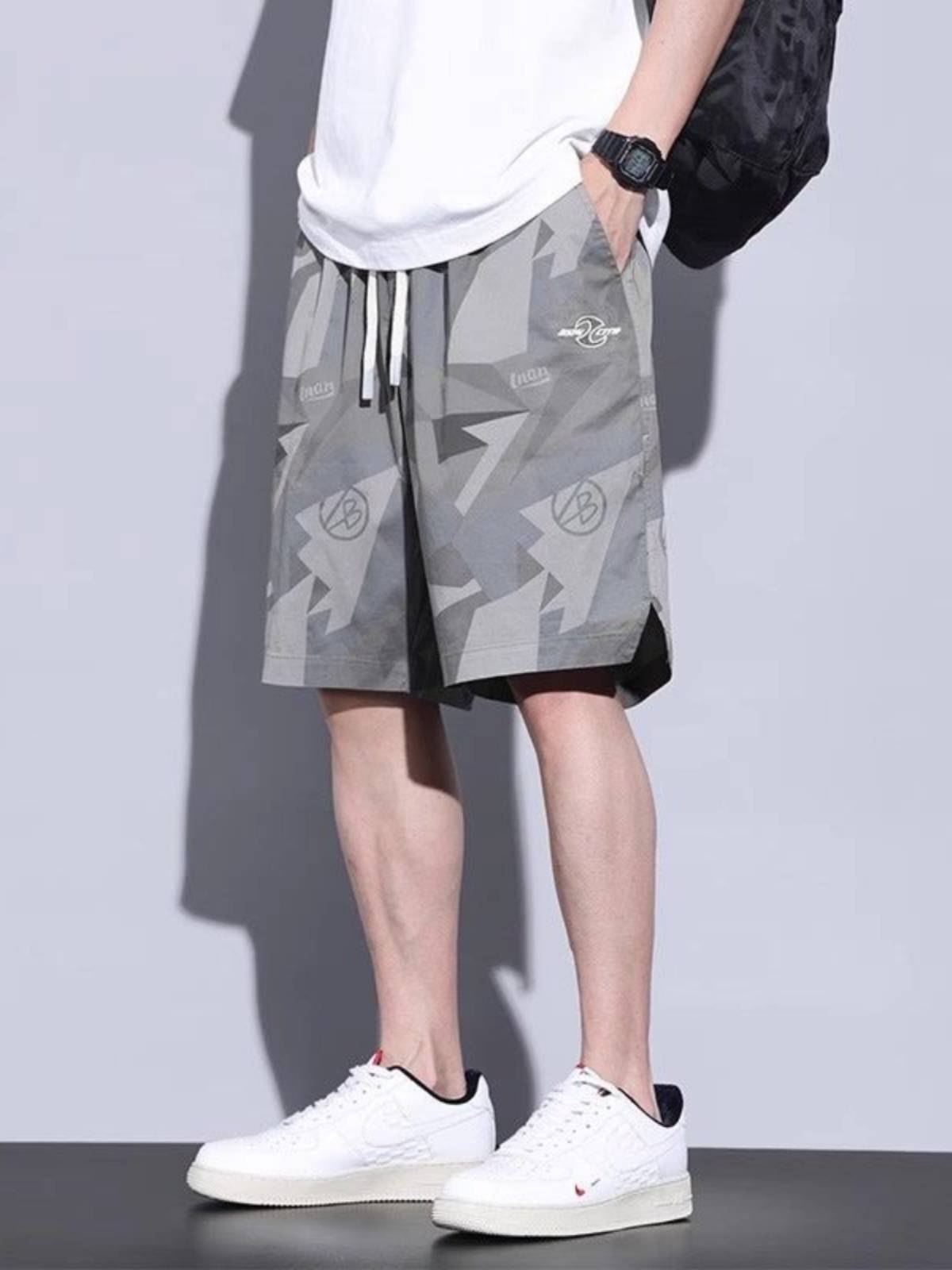 The colored man with the shorts is five-and-a-half-minute green iced pants