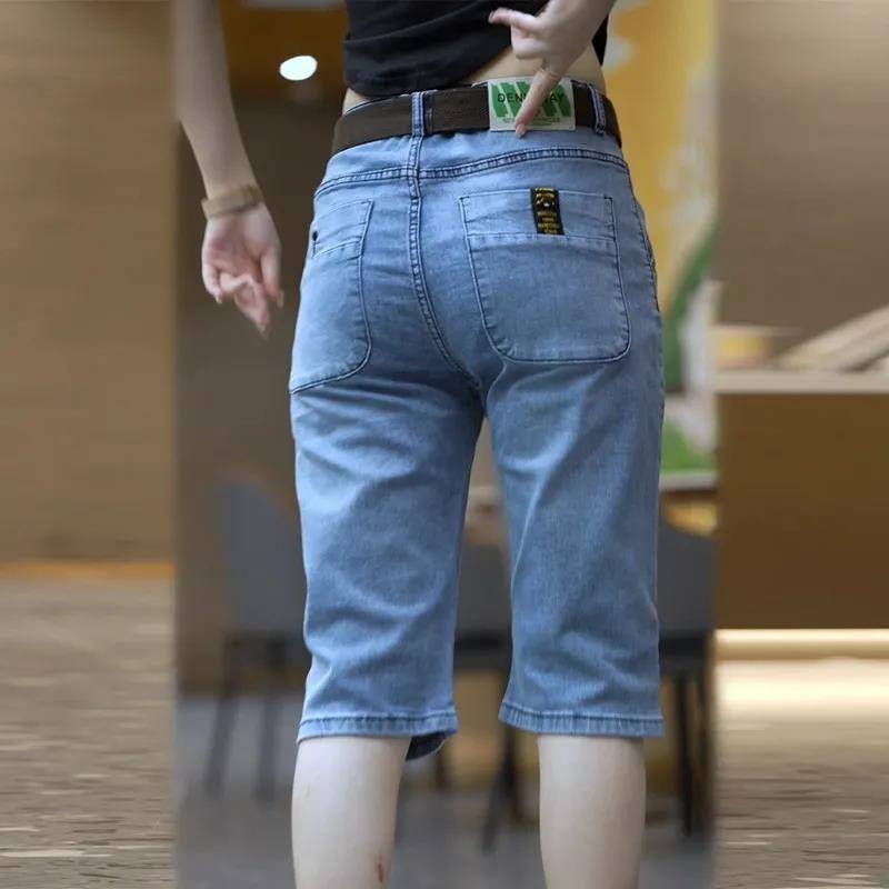 Clear warehouse leaks in summer thin denim shorts, loose elastic straight pants, men's loose casual pants and pants
