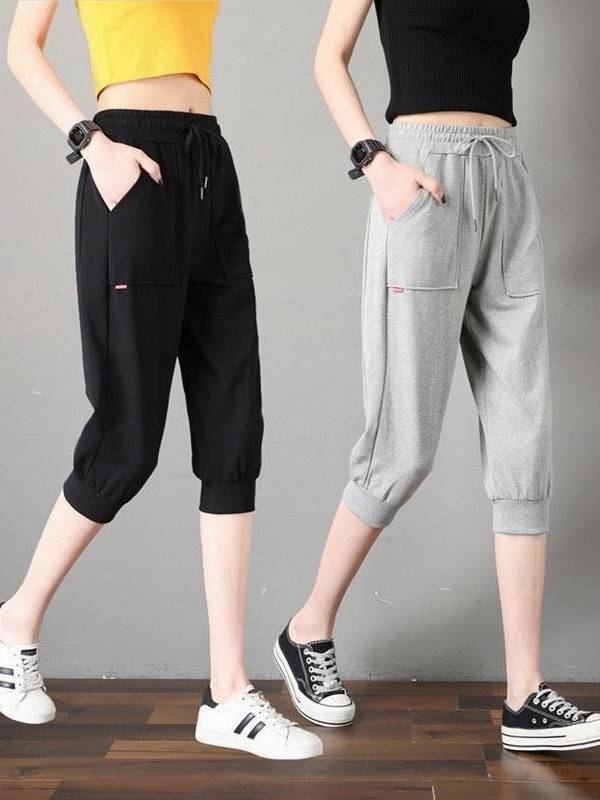 Summer thin loose, thin, large size, 7 -point sports shorts casual horse pants running Haren mid pants pants pants
