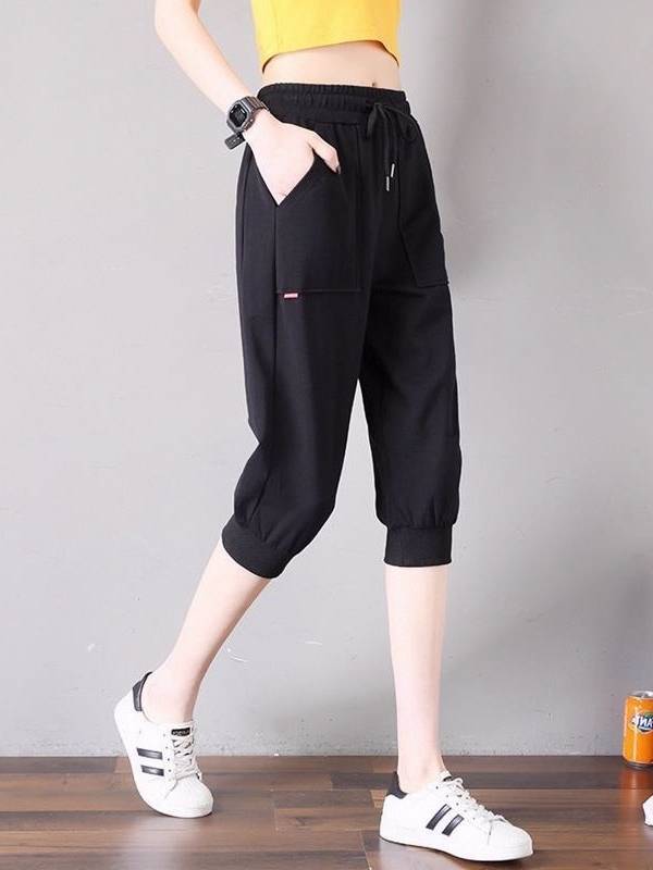 Summer thin loose, thin, large size, 7 -point sports shorts casual horse pants running Haren mid pants pants pants