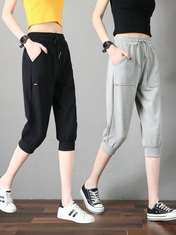 Summer thin loose, thin, large size, 7 -point sports shorts casual horse pants running Haren mid pants pants pants