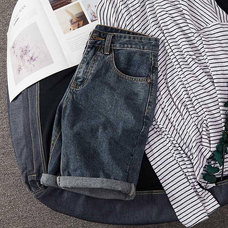 Summer thin 5 five -point denim shorts, men's Korean version of the wild Harunma pants trend loose straight pants