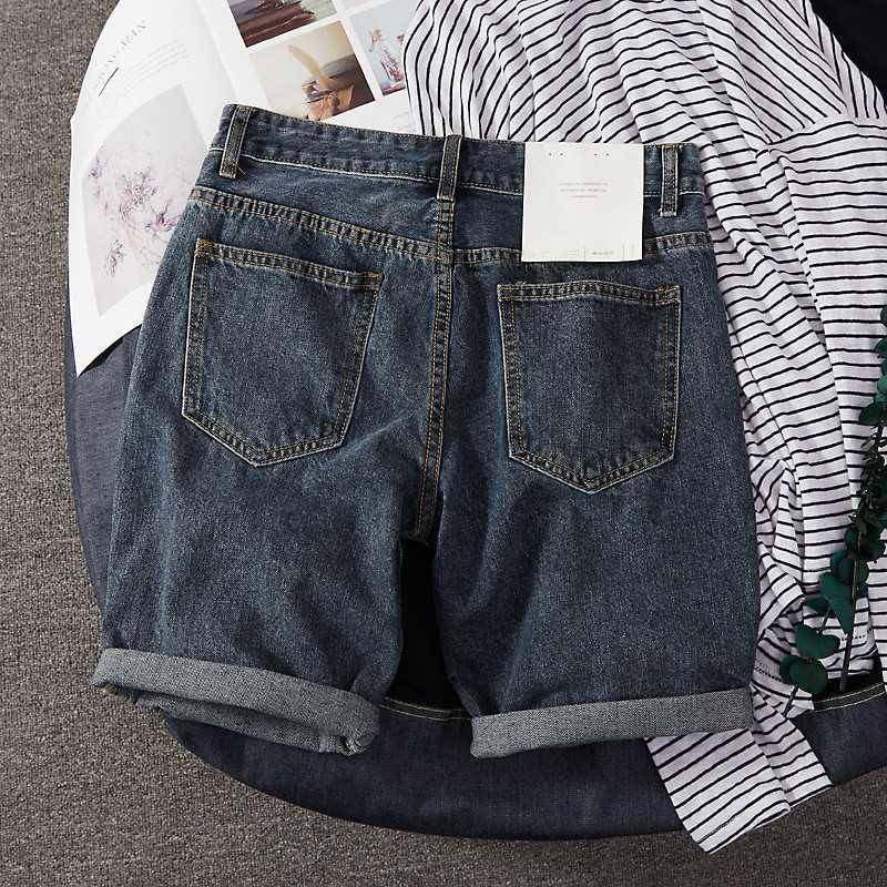 Summer thin 5 five -point denim shorts, men's Korean version of the wild Harunma pants trend loose straight pants