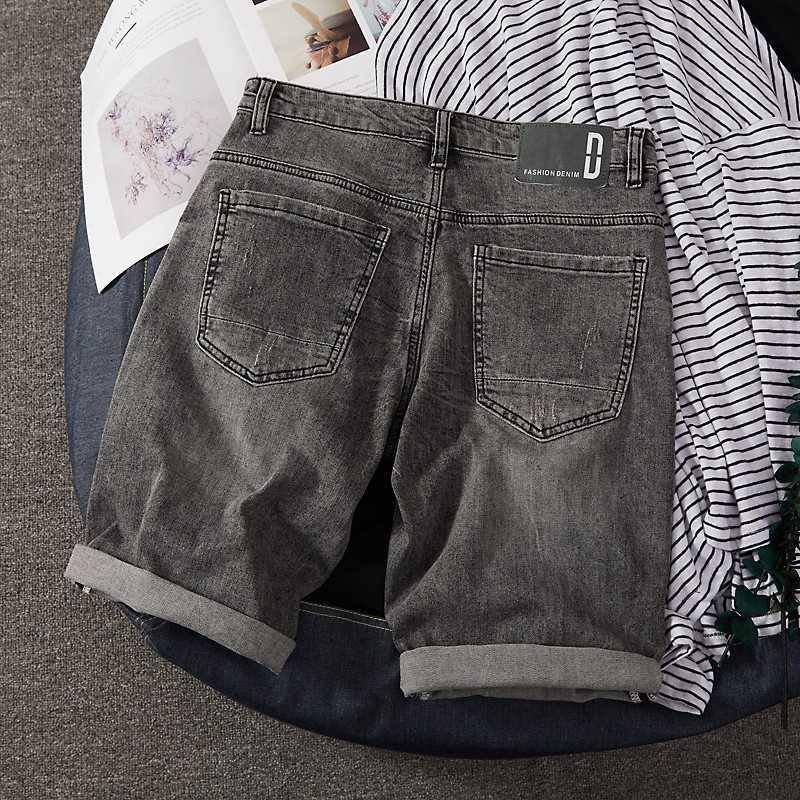 Summer thin 5 five -point denim shorts, men's Korean version of the wild Harunma pants trend loose straight pants