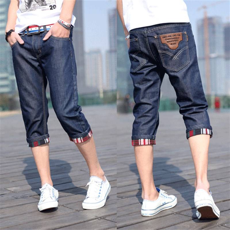 Summer Summer Summer Skills Jeans Men's Korean Slim Slim Slim Pants Horse Pants Men's Short short pants