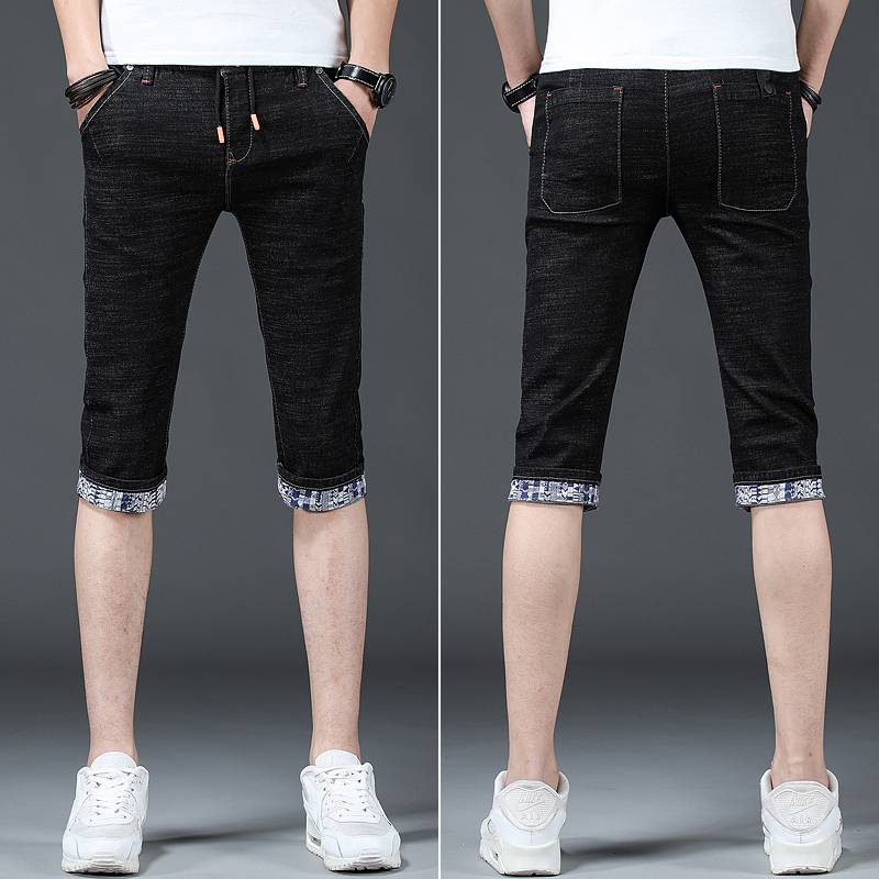 Men's denim shorts men's cropped pants Summer thin W slice five -point pants 7 points pants pants pants casual summer