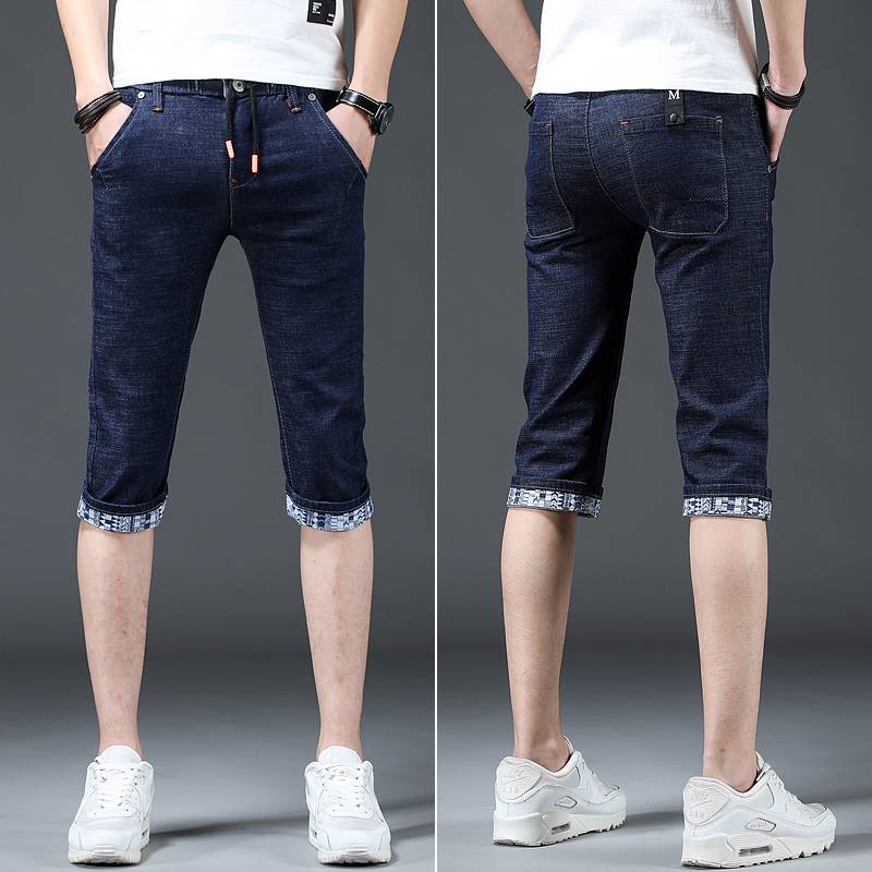 Men's denim shorts men's cropped pants Summer thin W slice five -point pants 7 points pants pants pants casual summer