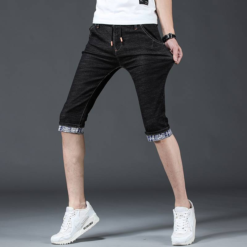 Men's denim shorts men's cropped pants Summer thin W slice five -point pants 7 points pants pants pants casual summer