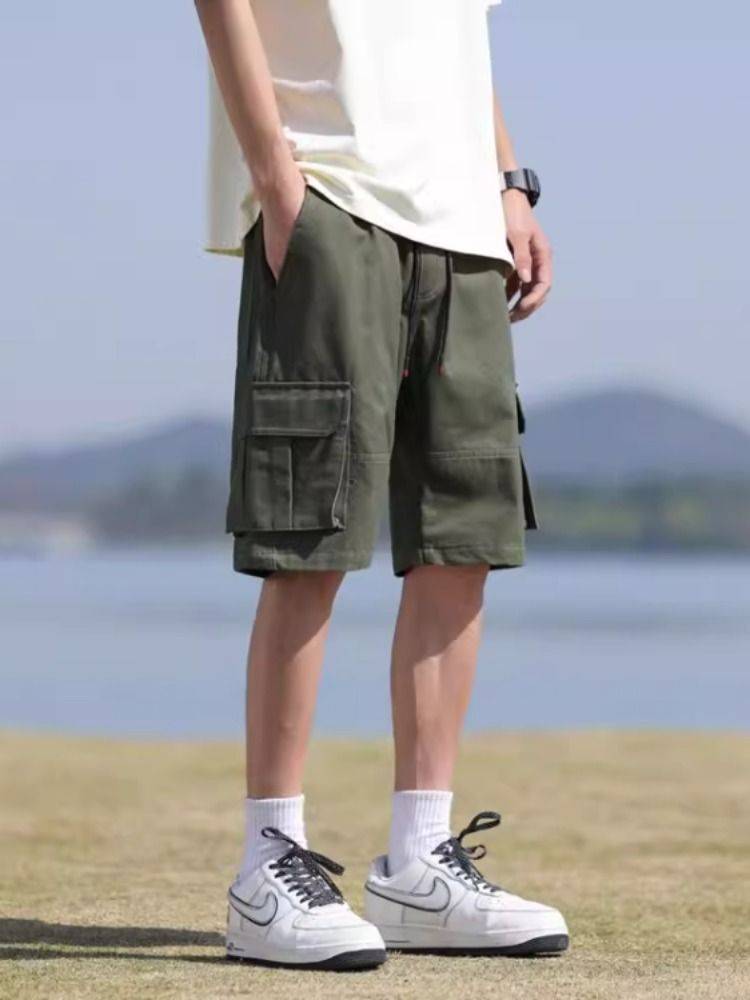 Workers and shorts of men's summer cotton penta pants thin casual horse pants youth trendy pants fashion pants