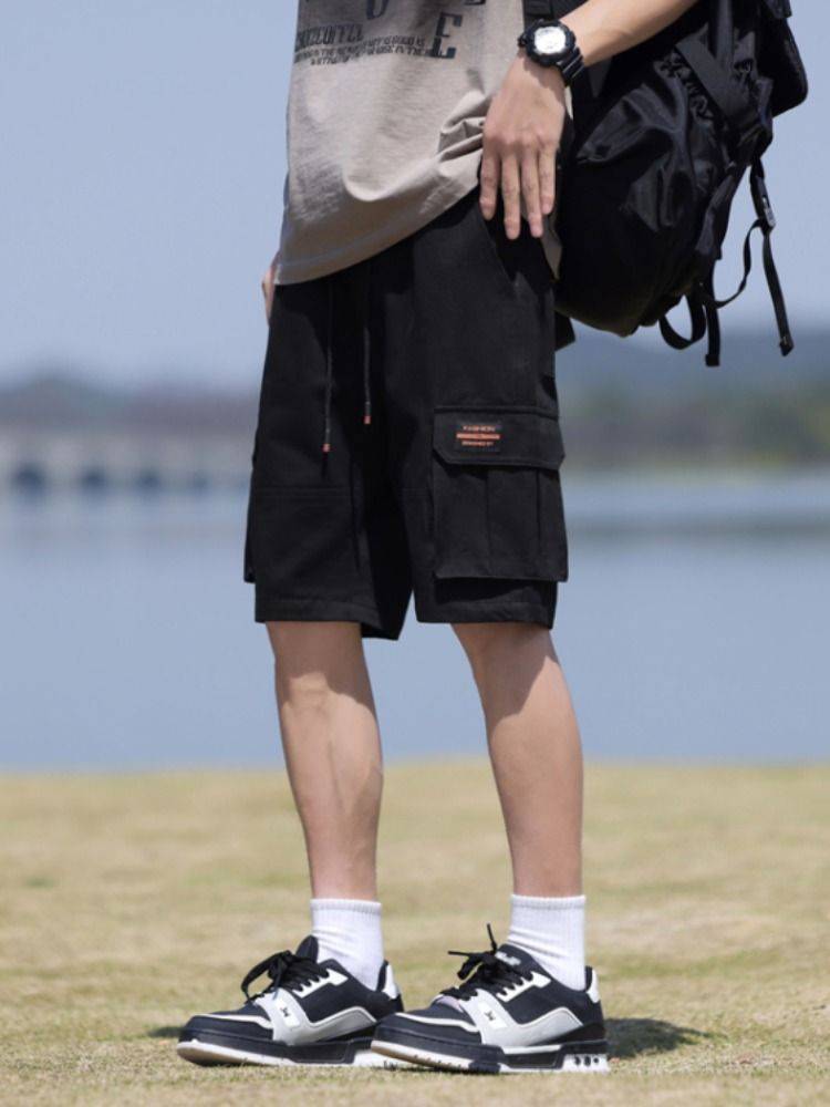 Workers and shorts of men's summer cotton penta pants thin casual horse pants youth trendy pants fashion pants