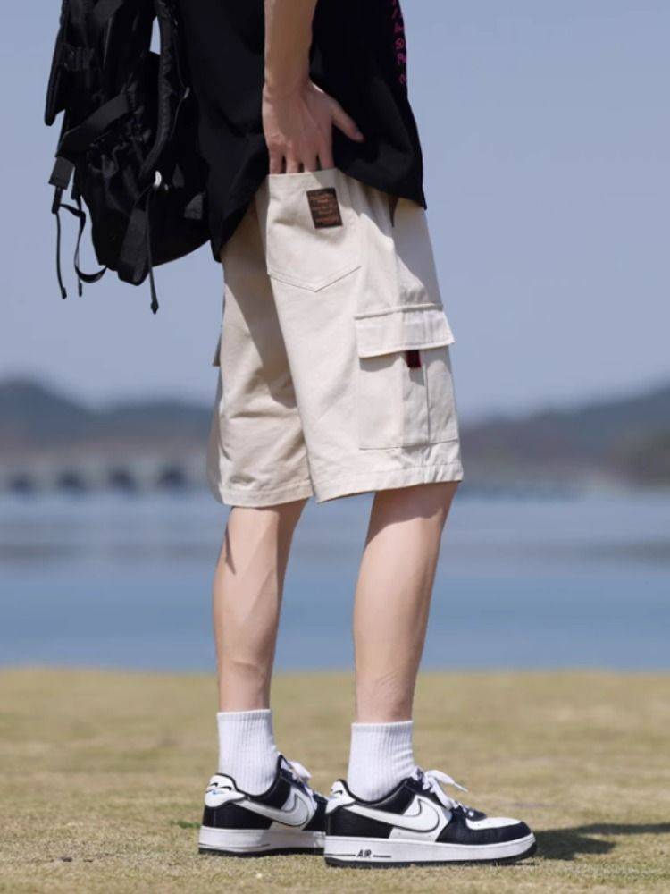 Workers and shorts of men's summer cotton penta pants thin casual horse pants youth trendy pants fashion pants