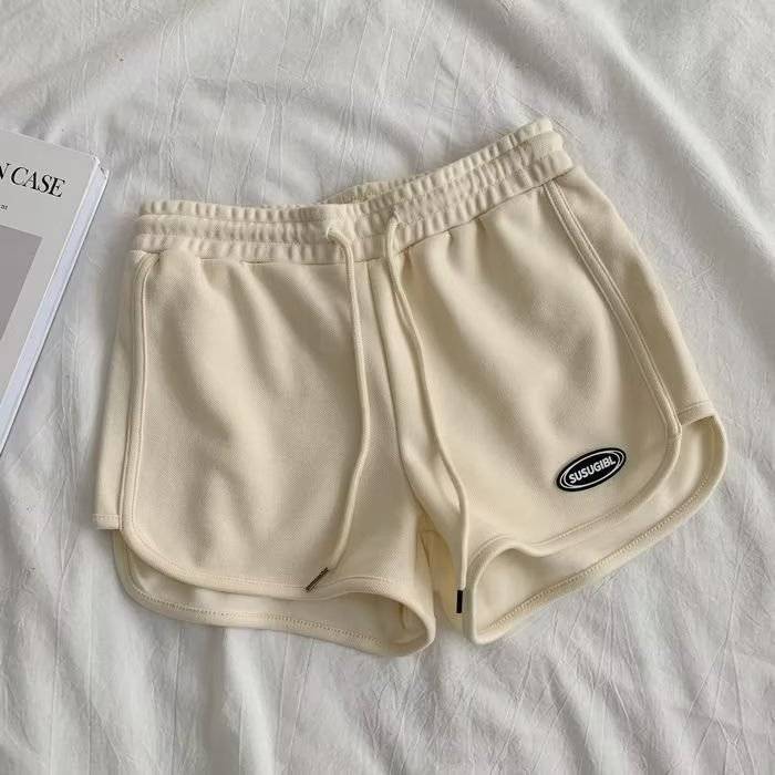 Cut the label casual shorts in summer men and women loose tight waist pants, couples thin student sports horse pants