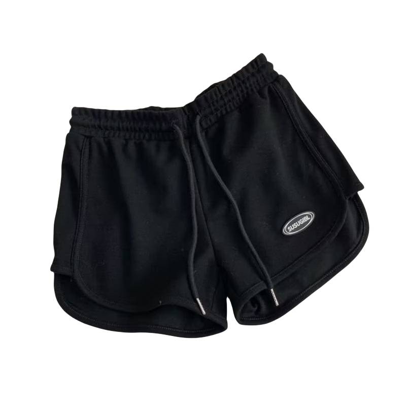 Cut the label casual shorts in summer men and women loose tight waist pants, couples thin student sports horse pants