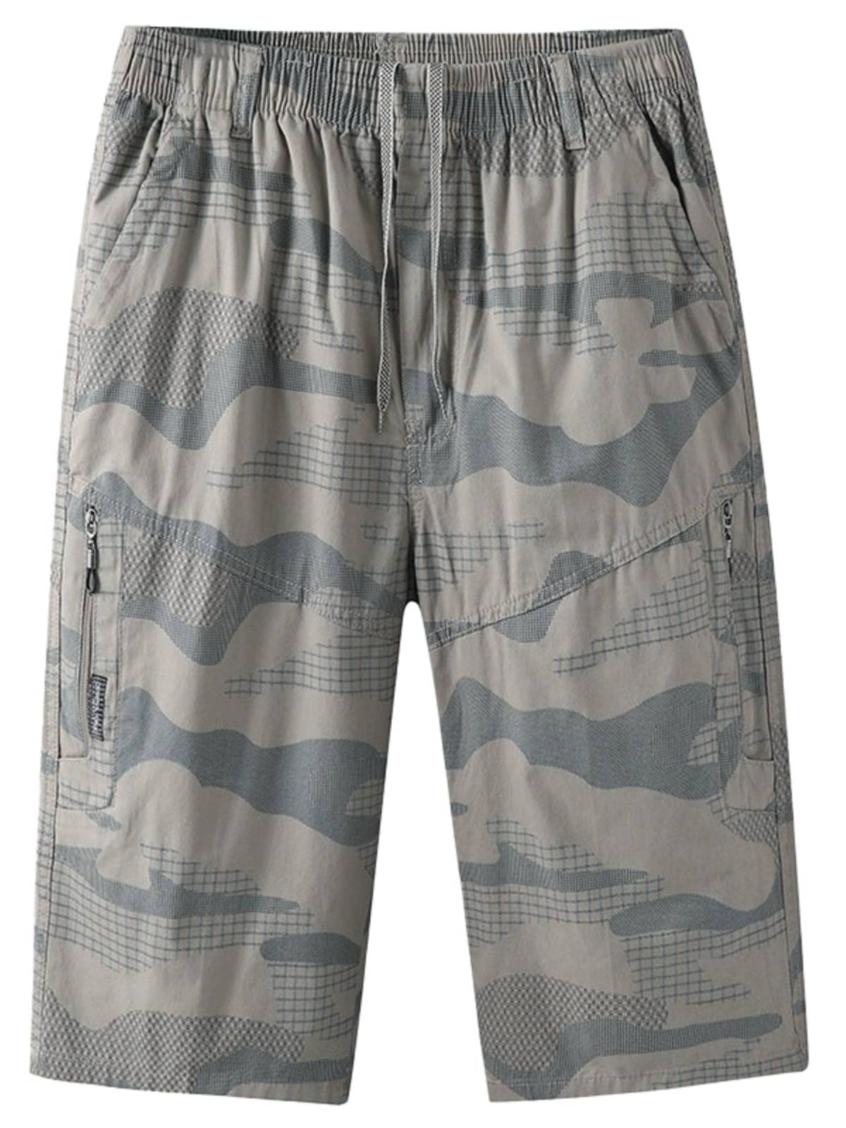 Senma Group men's pure cotton camouflage shorts thin loose large size casual beach shorts summer cropped pants