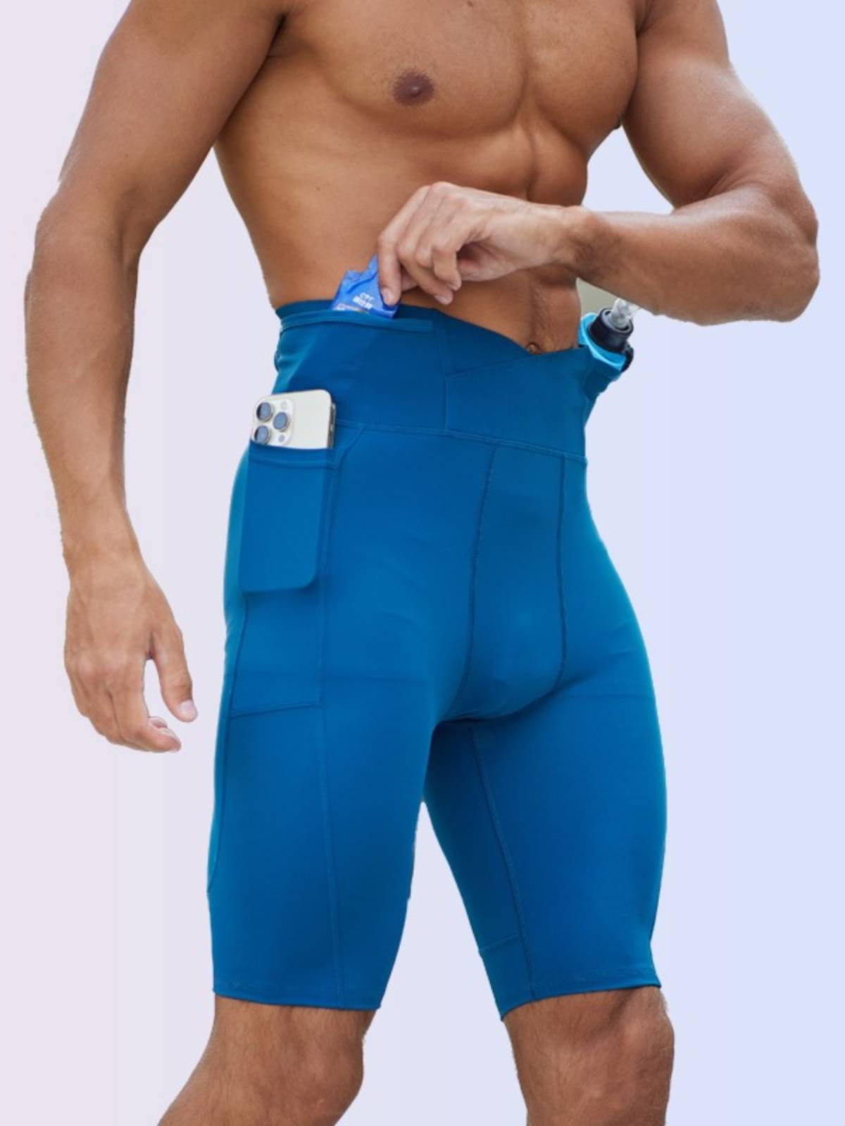 Sports tight shorts, men dry their backs, five-minute compressor pants, high-speed training pants