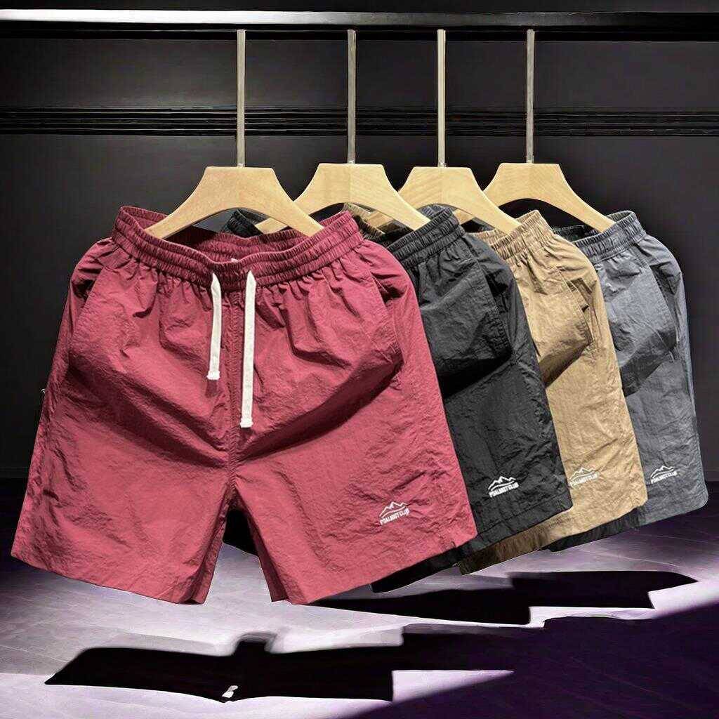 Clear warehouse leakage men's summer Japanese retro loose fast drying sports 5 -point pants pants youth straight drawing rope 4 -point horse pants