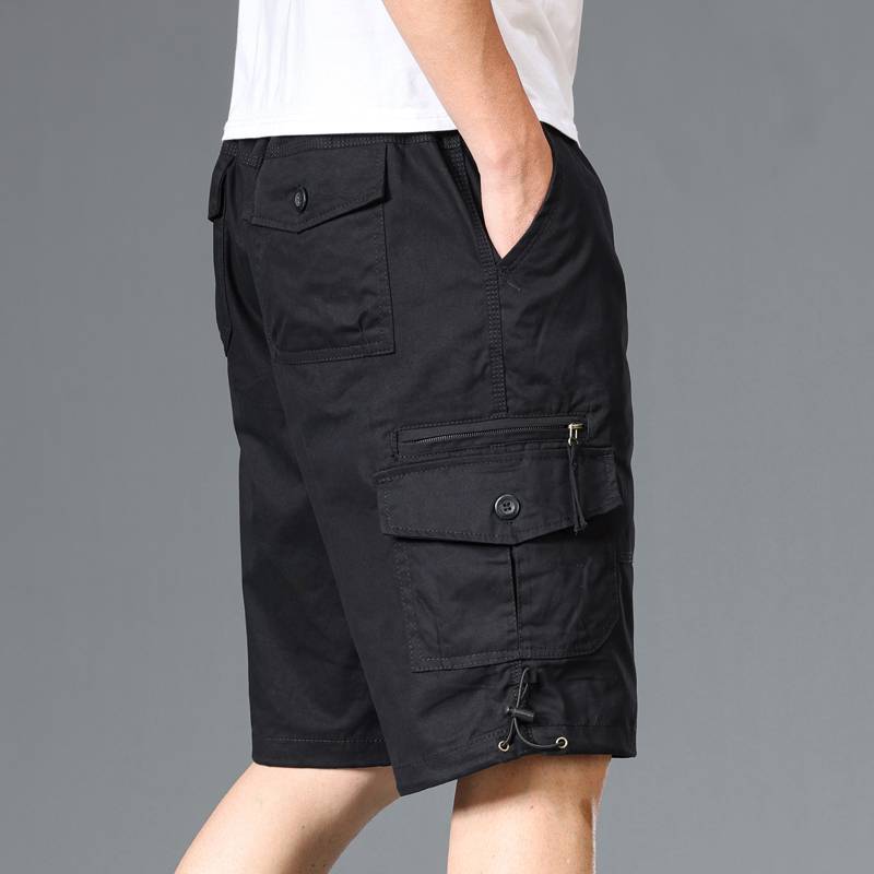 Men's pure cotton shorts Men's summer pants pants loose large -size large -size worker pants multi -pocket straight tube sports pants