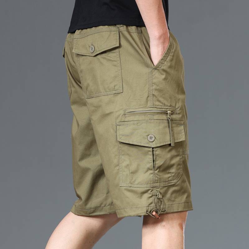 Men's pure cotton shorts Men's summer pants pants loose large -size large -size worker pants multi -pocket straight tube sports pants