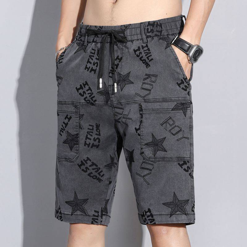 Denim shorts men's work pants summer thin 5 five -point pants pants pants and horse pants summer tear work ice silk pants