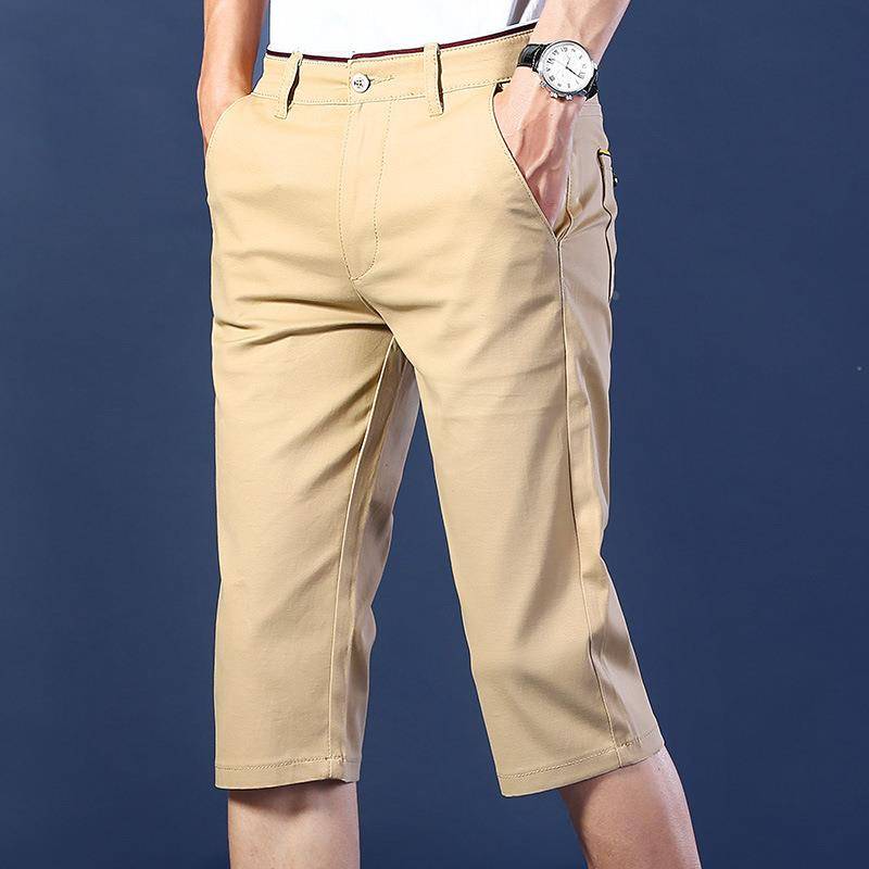 Casual pants shorts Men's summer thin 7 -point medium pants slim straight men's pants 2020 new Korean version 5 color horse pants tide