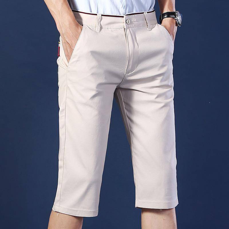 Casual pants shorts Men's summer thin 7 -point medium pants slim straight men's pants 2020 new Korean version 5 color horse pants tide