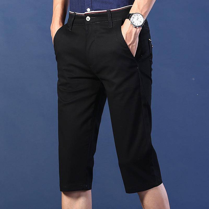 Casual pants shorts Men's summer thin 7 -point medium pants slim straight men's pants 2020 new Korean version 5 color horse pants tide