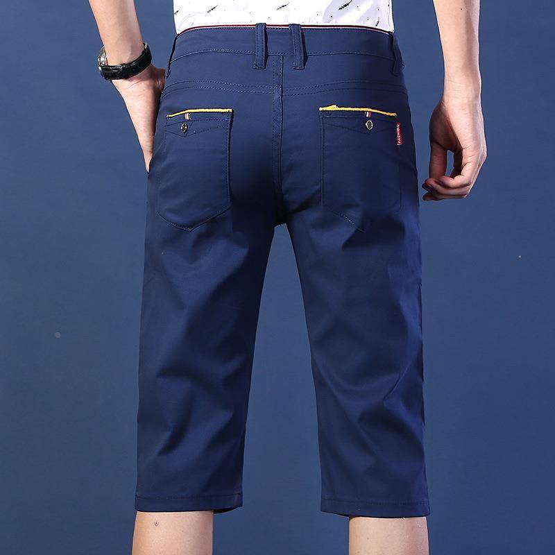 Casual pants shorts Men's summer thin 7 -point medium pants slim straight men's pants 2020 new Korean version 5 color horse pants tide