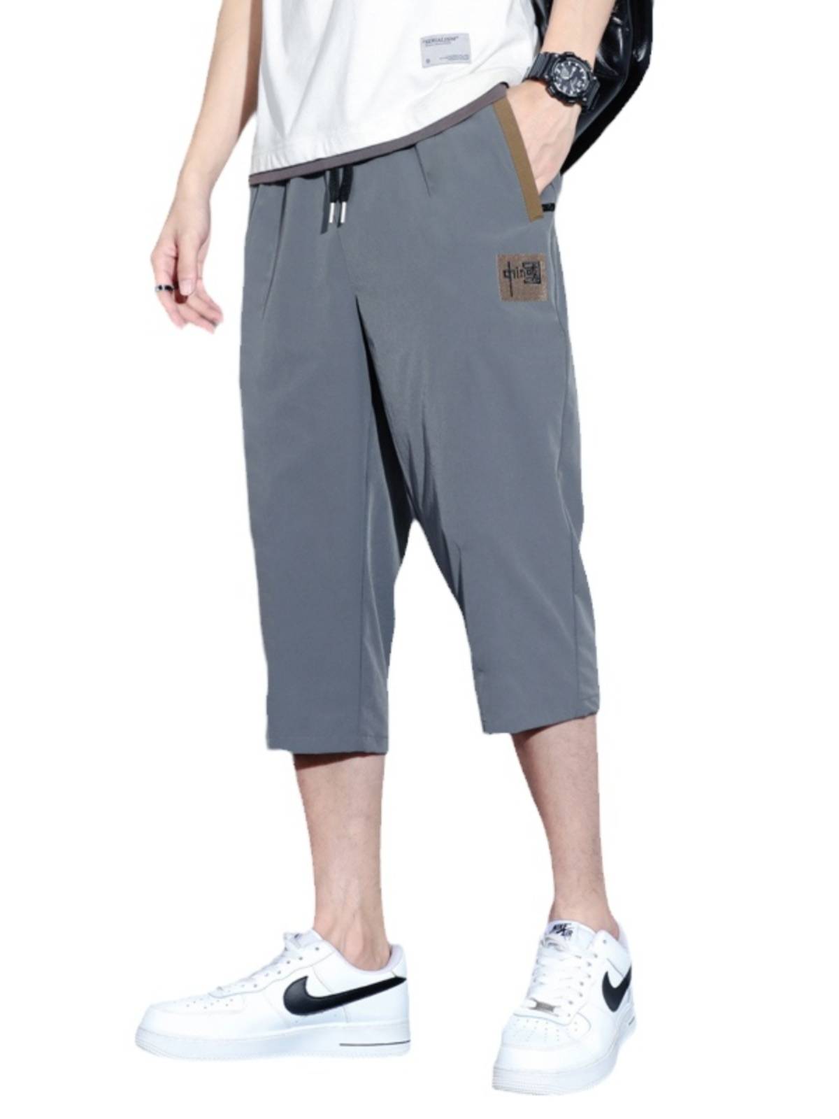 Summer thin casual shorts men's tide brand loose sports sediment pants new ice silk dry horse pants men