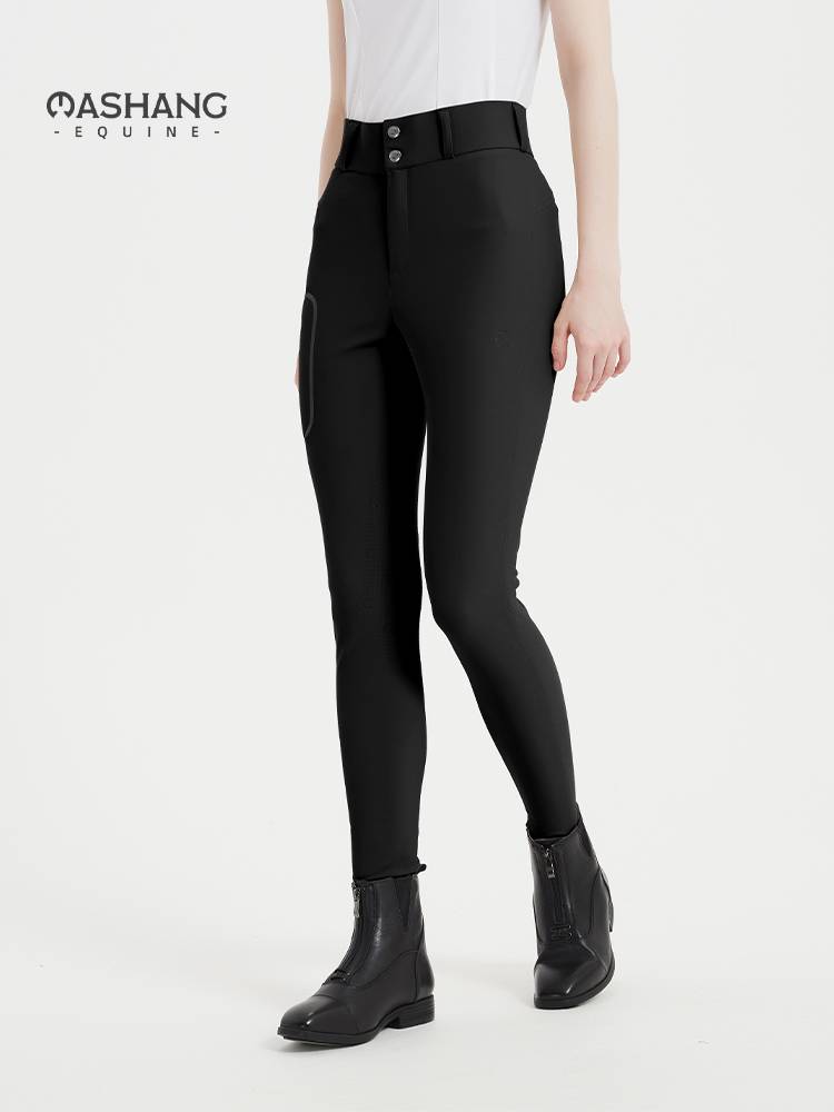 Mashang Equine Women's ultra -thin vertical zipper horsema pants professional semi -rubber ride pants KGW101N