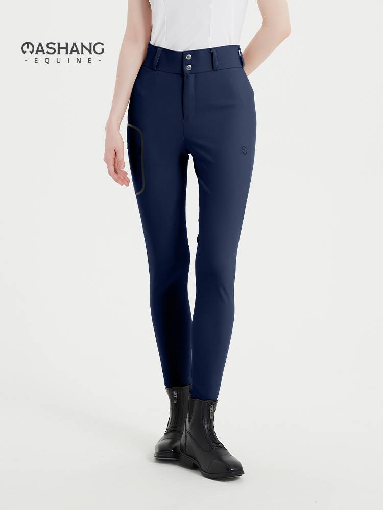 Mashang Equine Women's ultra -thin vertical zipper horsema pants professional semi -rubber ride pants KGW101N