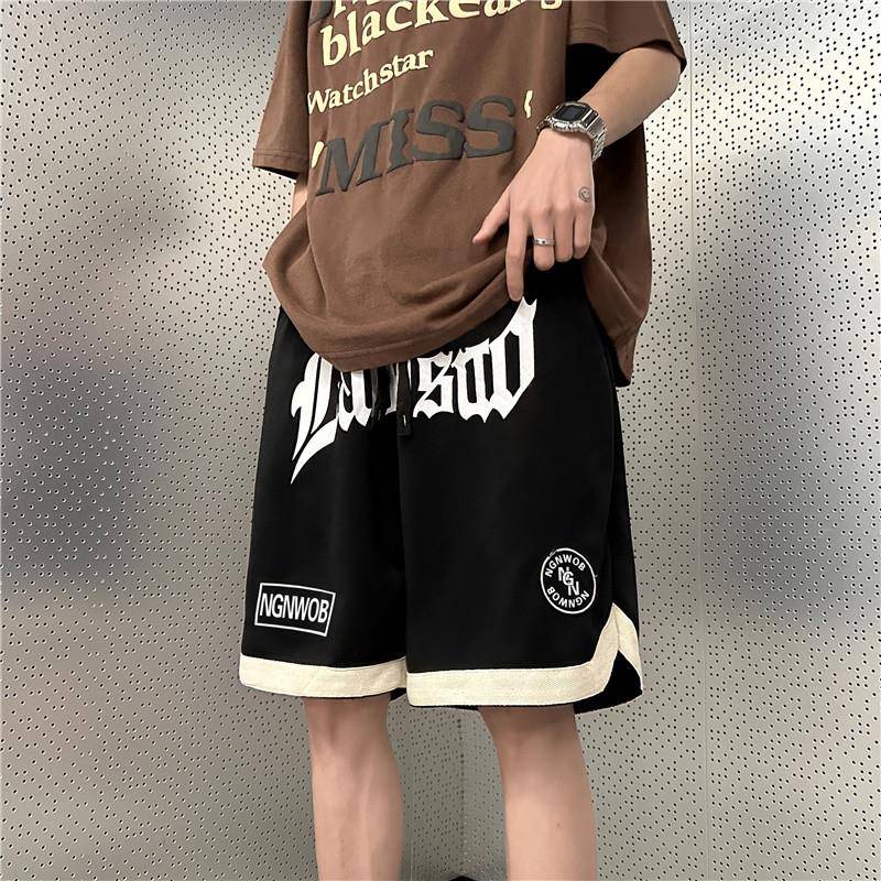 American tide brand shorts Men's summer loose high street VIBE five -point pants all -match handsome horse pants sports basketball pants
