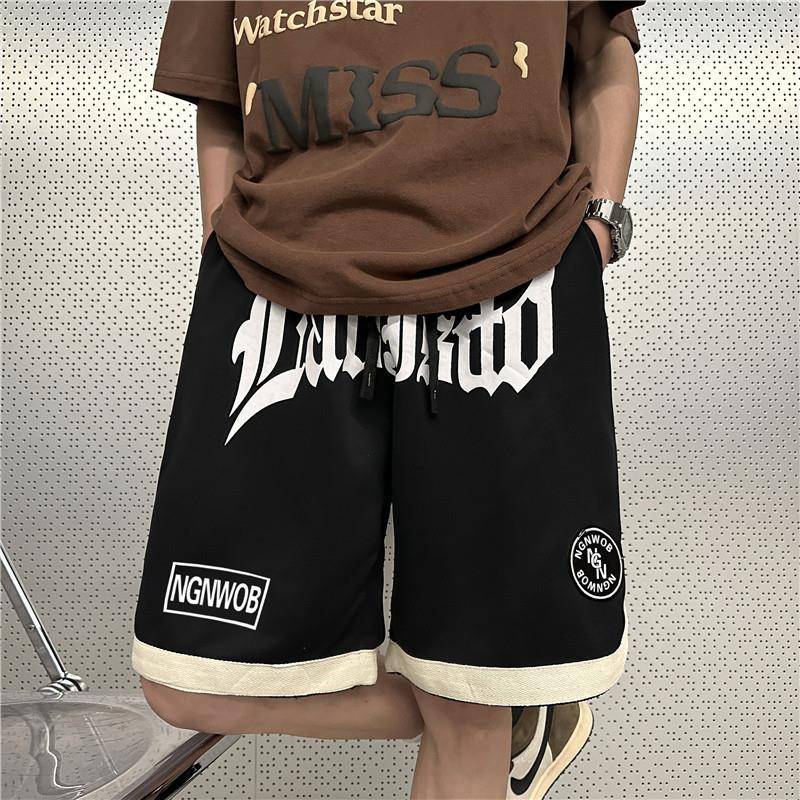 American tide brand shorts Men's summer loose high street VIBE five -point pants all -match handsome horse pants sports basketball pants