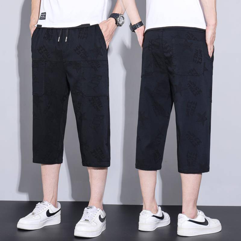 Six -pocket casual shorts Men's summer thin elasticity, loose, crotch pants, summer ice shit flowers