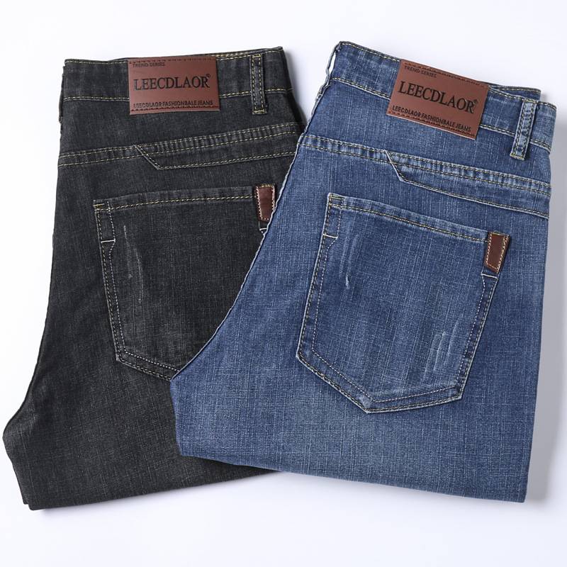 Qi brand genuine counter jeans shorts thin straight straight pants 7 seven -point 5 five -point pants elastic horse pants