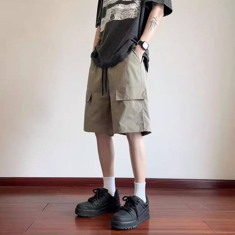 Workers and shorts Men's summer tide brand loose sports outside wearing mid pants ice silk thin casual pentae pants running horse pants