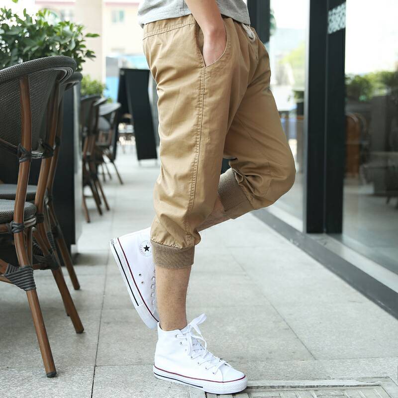 Li Ning's name in summer men's casual pants 7 points sports shorts loose small feet horse pants seven -point cotton