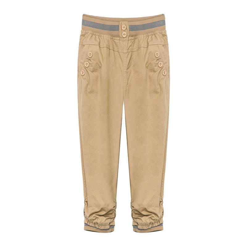 Cotton casual pants female cropped pants 2024 summer new thin pork pants short pants short pants horse pants Haron pants