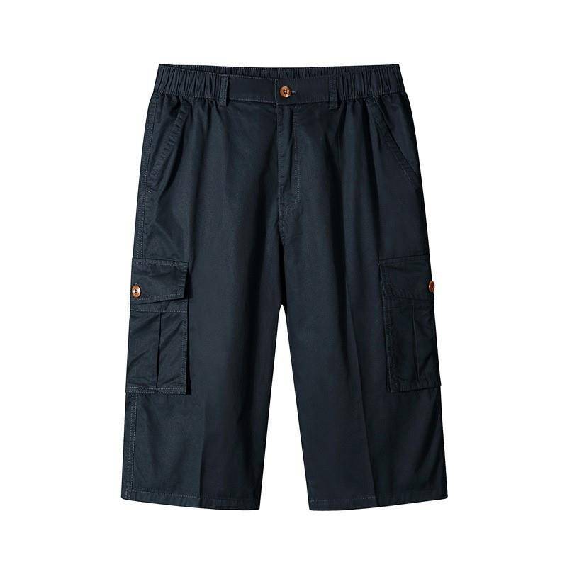 Casual pants men's shorts, cropped pants, horse pants, men's loose plus fat, increase fat, fat, thin beach pants summer