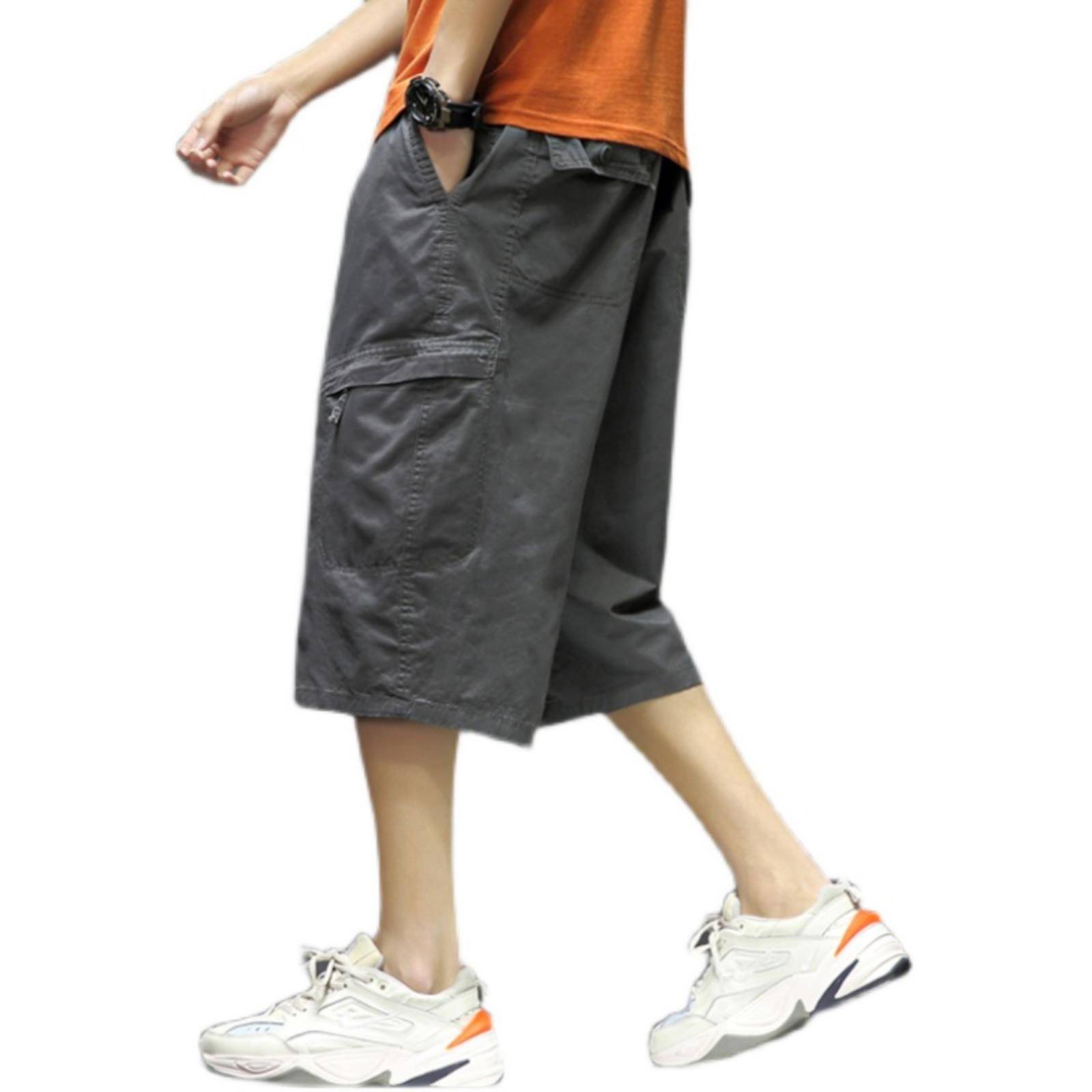 Fatty fat guy summer seven -eight -eight -eight -e -pants dress super large port wind straight -legged horse pants plus fat and loose weight