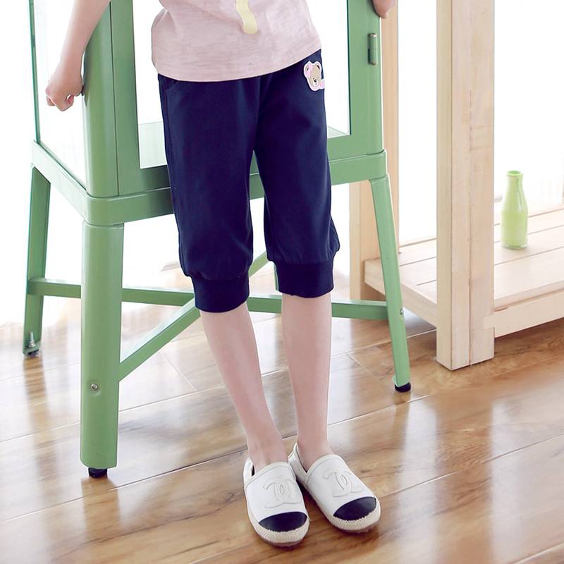 Girls' pants 2021 Summer dress in the summer children's children's pants in summer thin pants pants loose sports casual cropped pants