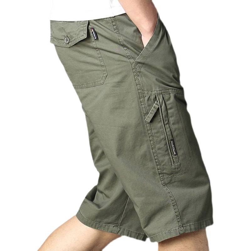 Middle -aged shorts cropped pants men's summer loose large size leisure dad clothes middle -aged and elderly cotton workers dress pants and pants