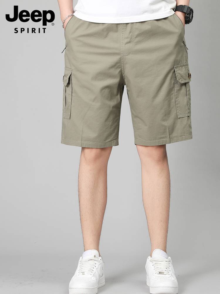 Jeep Spirit Gypling Workers Penta Pants Men's Tide Casual Short Speed Cotton 5 -point Pants Wear Pants