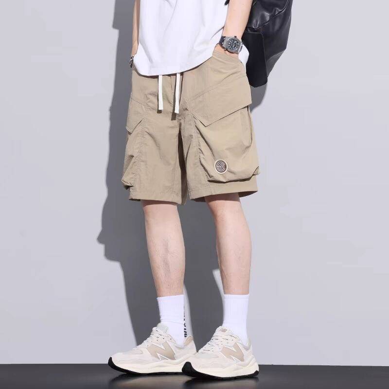 Leisure trendy pants sports thin five -point pants tide brand horse pants summer speed dry work short pants male loose straight tube